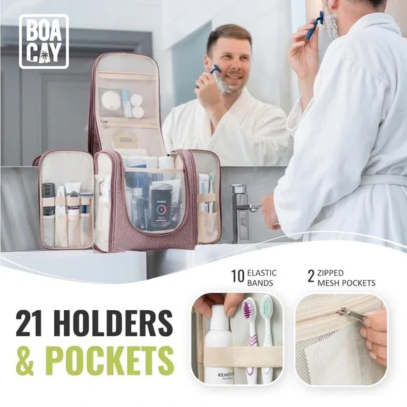 BOACAY Toiletry Bag Makeup Bathroom Shower Travel - Picture 2 of 6